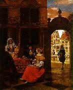 HOOCH, Pieter de Musical Party in a Courtyard sg china oil painting reproduction